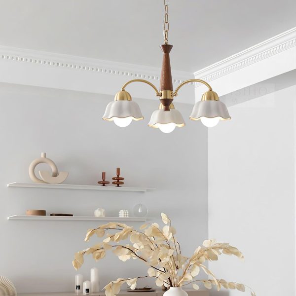 swedish modern brass chandelier