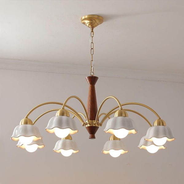 swedish modern brass chandelier