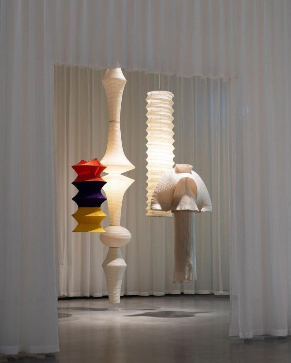 washi paper corner pendant light