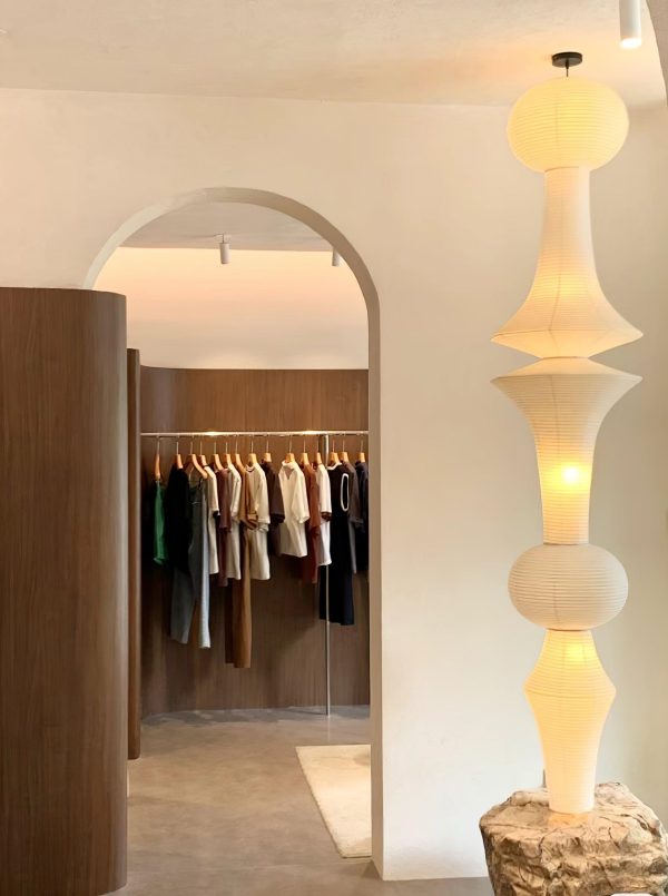 washi paper corner pendant light