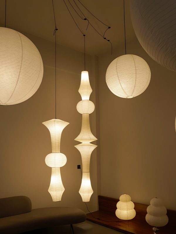 washi paper corner pendant light
