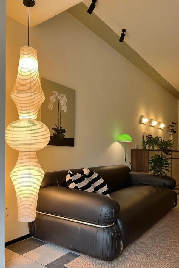 washi paper corner pendant light