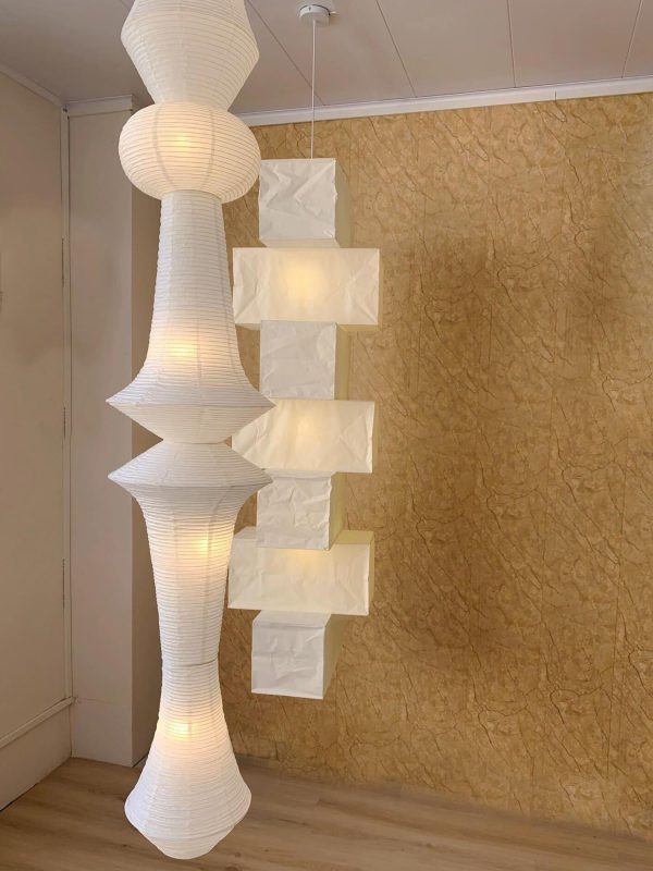 washi paper corner pendant light