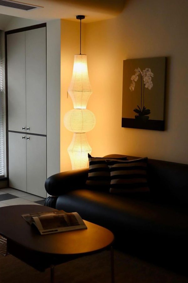 washi paper corner pendant light