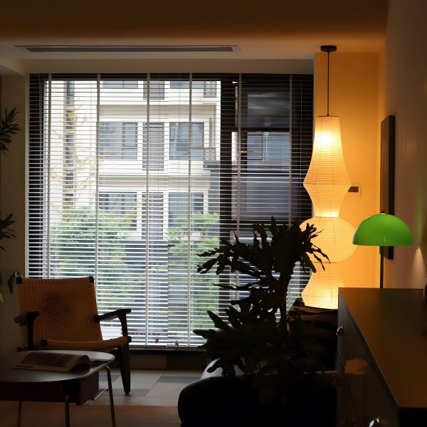 washi paper corner pendant light