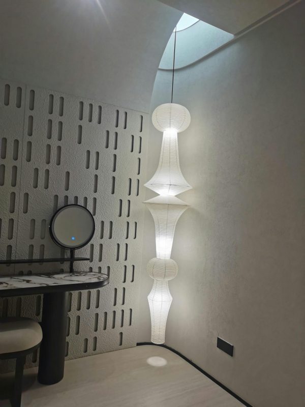 washi paper corner pendant light
