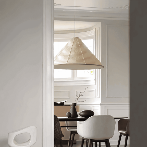 washi paper hat pendant lamp