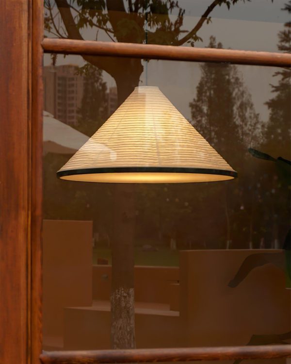 washi paper hat pendant lamp