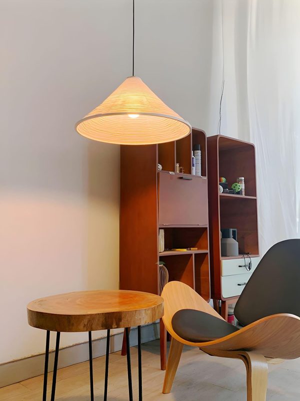 washi paper hat pendant lamp
