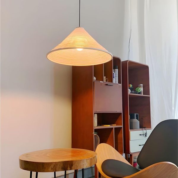 washi paper hat pendant lamp