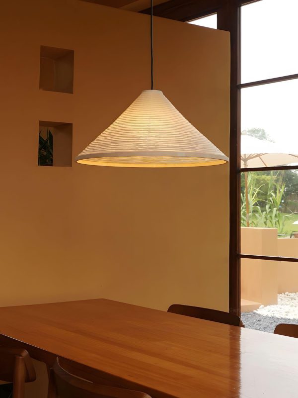 washi paper hat pendant lamp