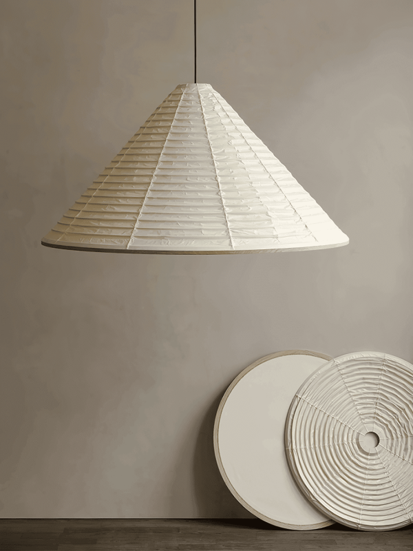 washi paper hat pendant lamp