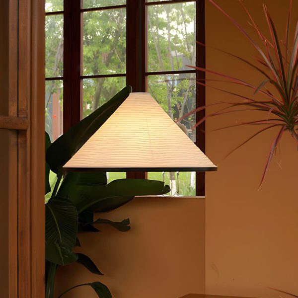 washi paper hat pendant lamp