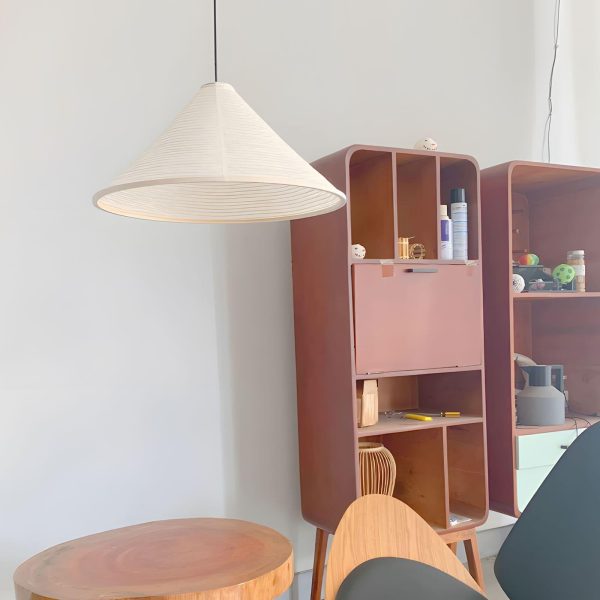 washi paper hat pendant lamp