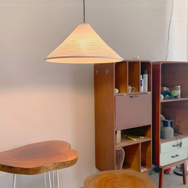 washi paper hat pendant lamp