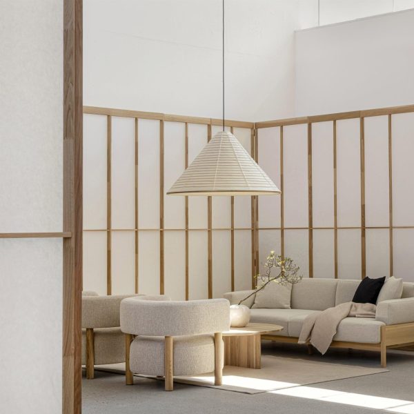 washi paper hat pendant lamp
