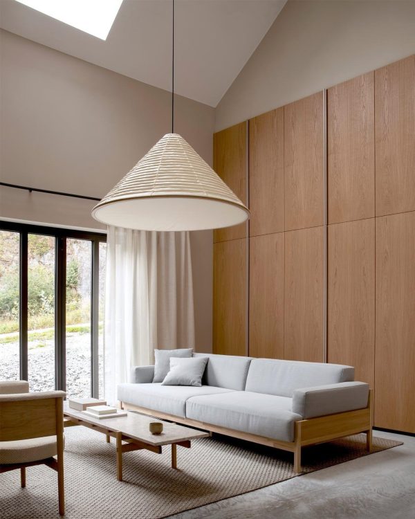 washi paper hat pendant lamp