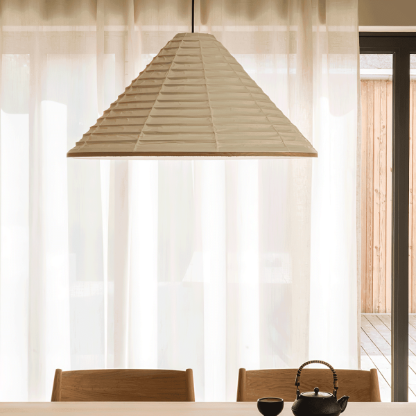 washi paper hat pendant lamp