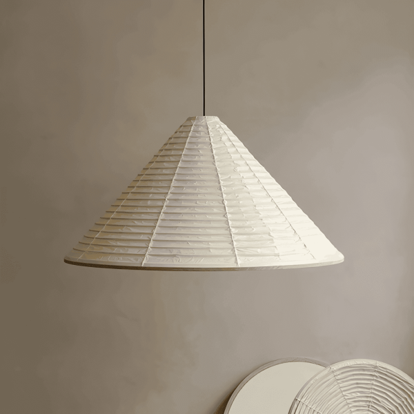 washi paper hat pendant lamp