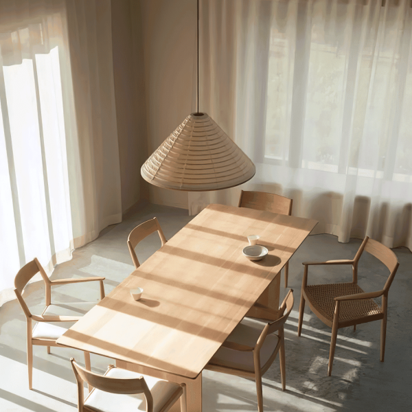 washi paper hat pendant lamp
