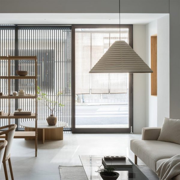 washi paper hat pendant lamp