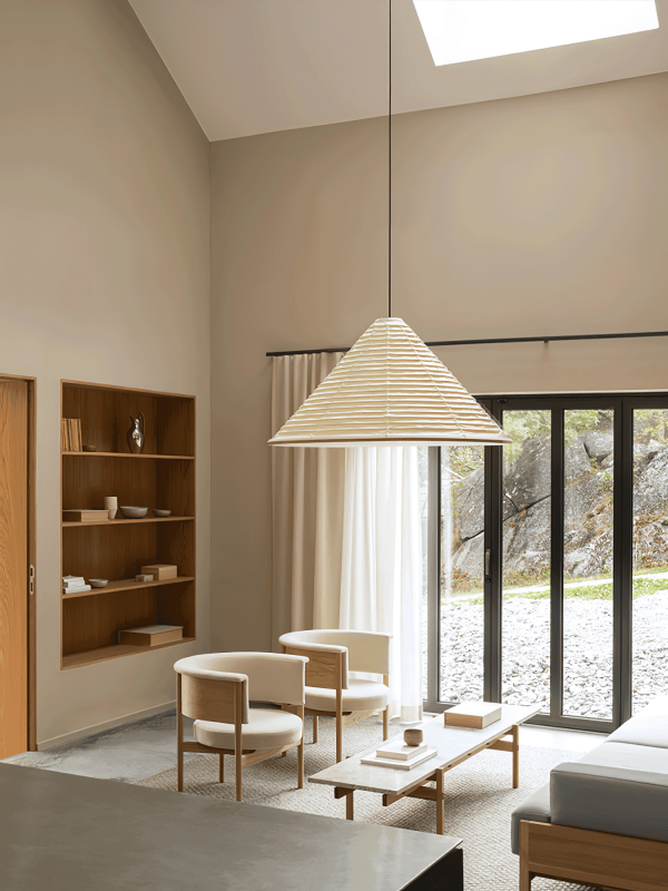 washi paper hat pendant lamp
