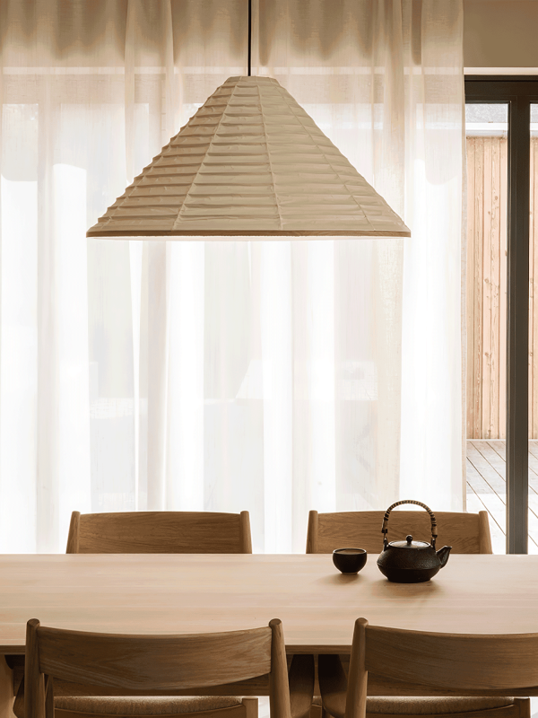 washi paper hat pendant lamp