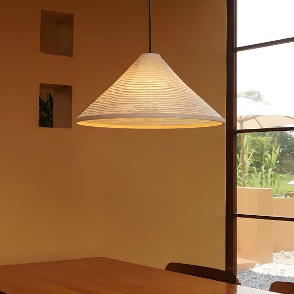 washi paper hat pendant lamp
