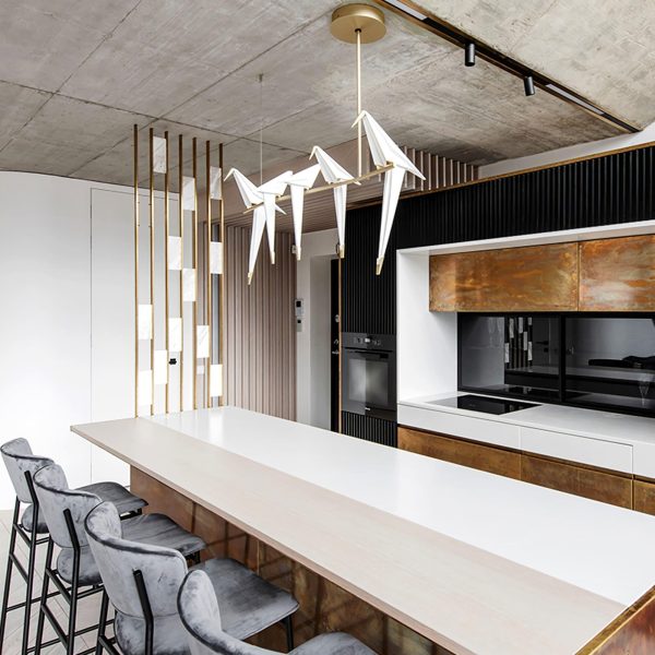 paper crane chandelier