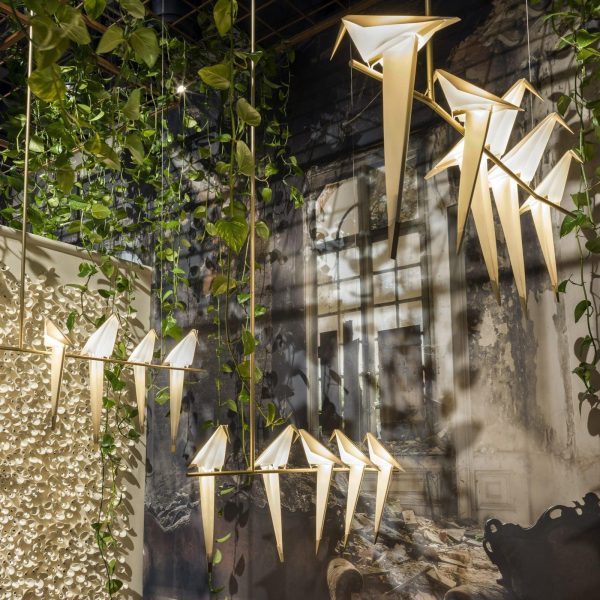 paper crane chandelier