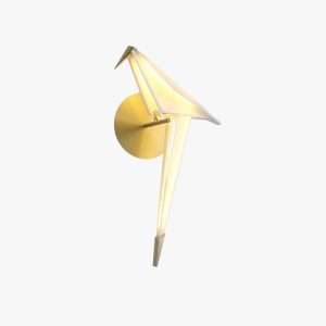 white paper crane wall lamp