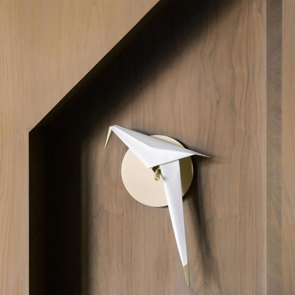 white paper crane wall lamp
