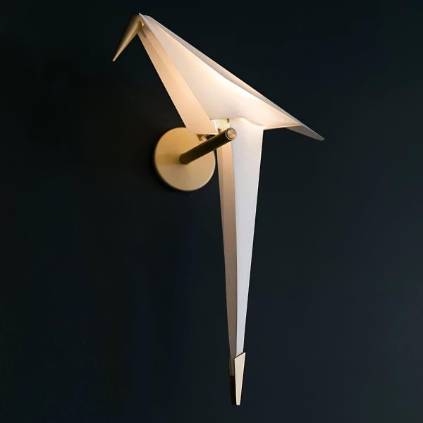 white paper crane wall lamp