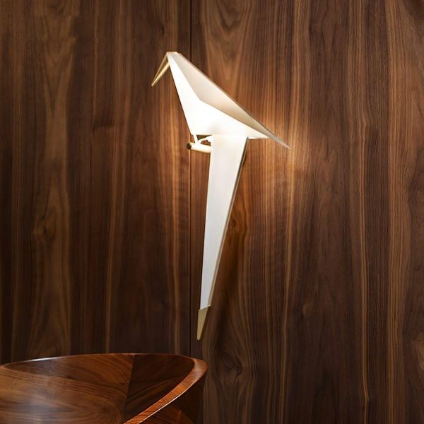 white paper crane wall lamp