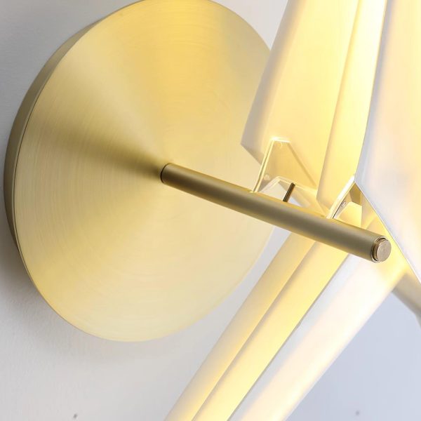 white paper crane wall lamp