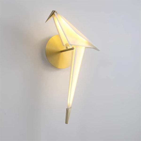 white paper crane wall lamp