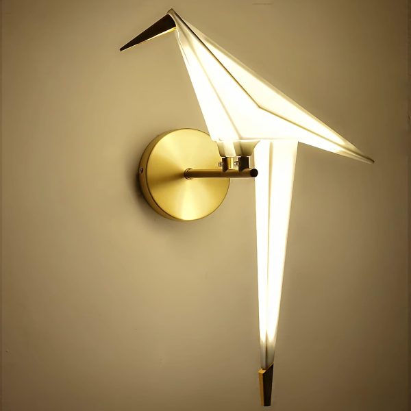 white paper crane wall lamp