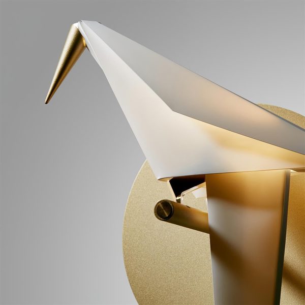 white paper crane wall lamp