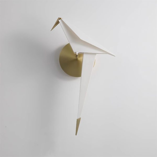 white paper crane wall lamp