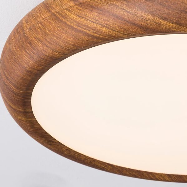wood grain round ceiling lamp