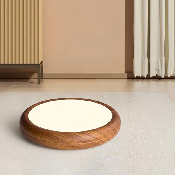 wood grain round ceiling lamp