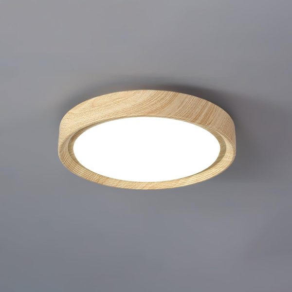 wood grain round ceiling lamp