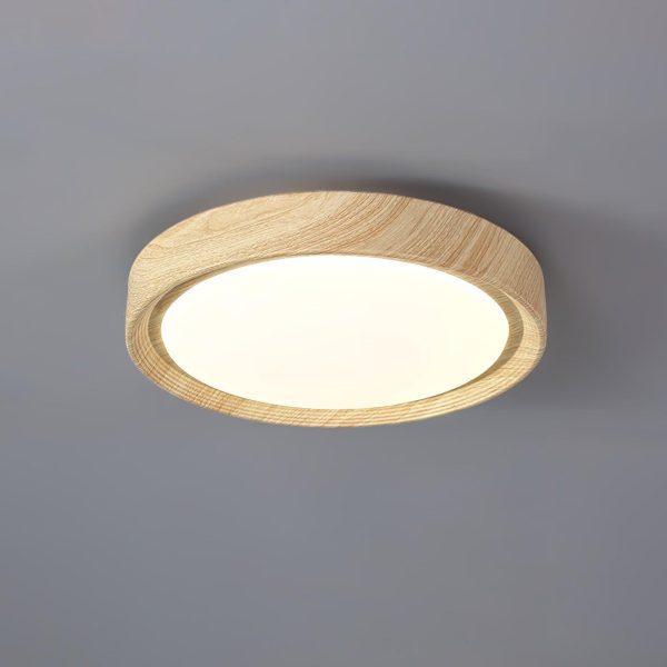 wood grain round ceiling lamp