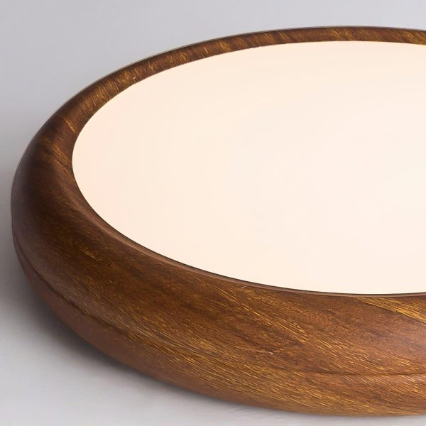 wood grain round ceiling lamp