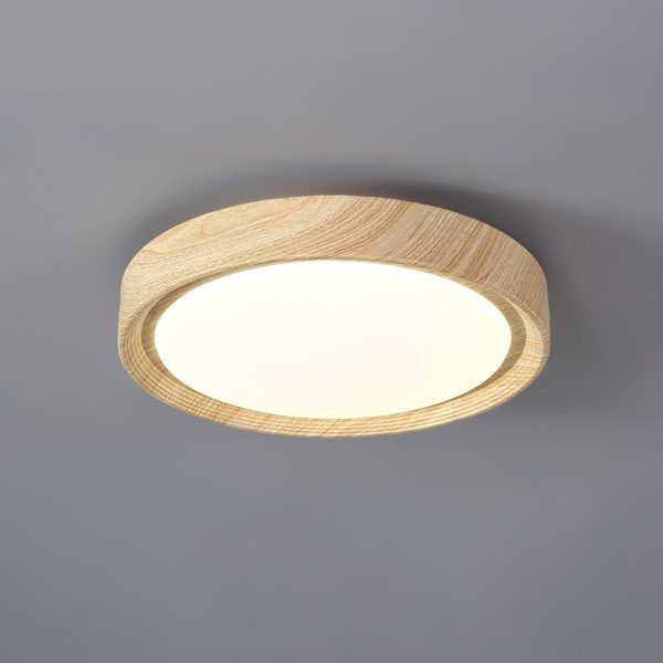 wood grain round ceiling lamp