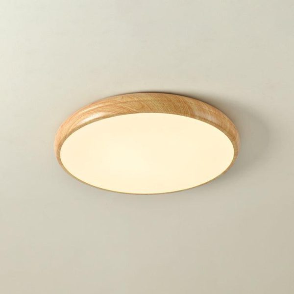 wood grain round ceiling lamp