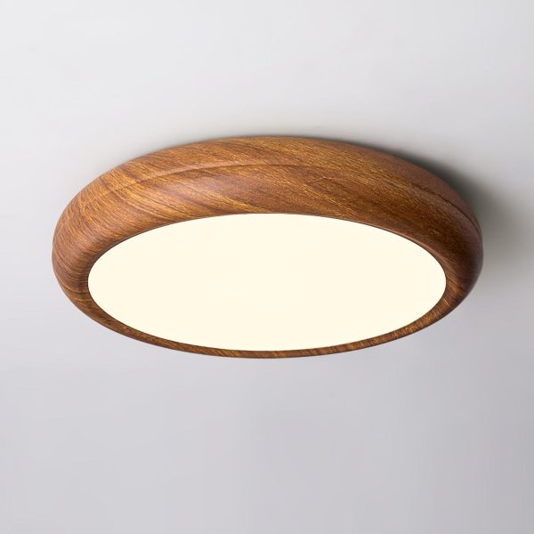 wood grain round ceiling lamp