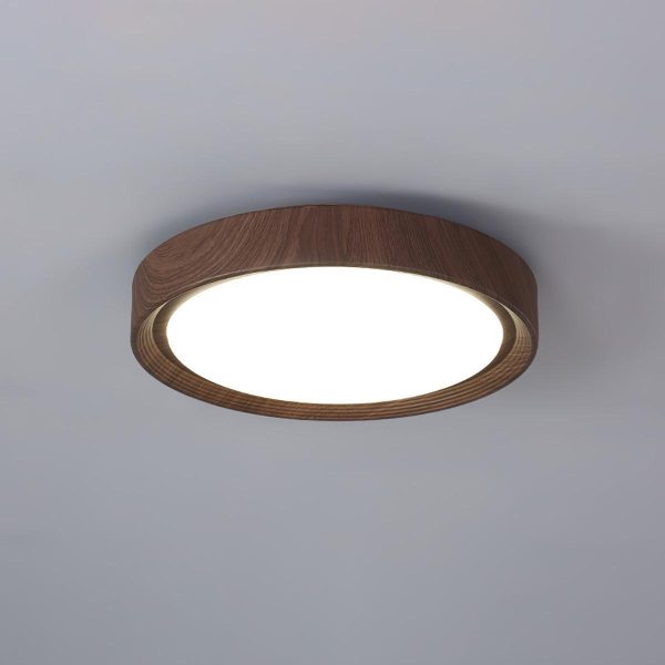 wood grain round ceiling lamp