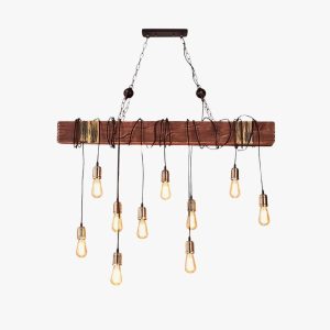 wood hanging multi chandelier