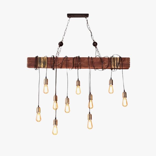 wood hanging multi chandelier